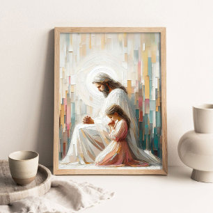 Geteiltes Gebet, christliche Kunst, Jesus Christus Poster