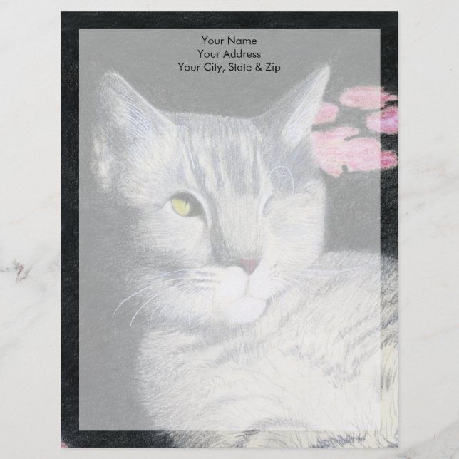 Getigelte Katze Briefbogen (Vorderseite)
