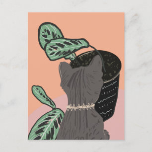 Getigert Graue Pflanzen Danke  Postkarte