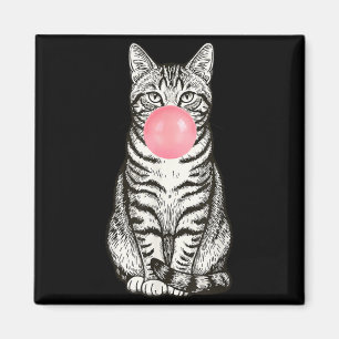 Getigert Kaugummi Katze Niedlich Lustige Katze Blä Magnet