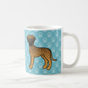 Getigerte Cartoon Dogge Hunde auf Blau Tasse