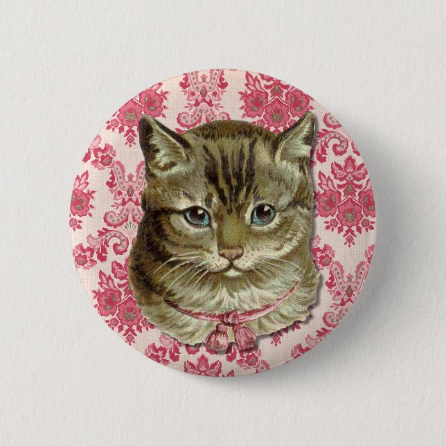 Getigerte Katze Button (Vorderseite)