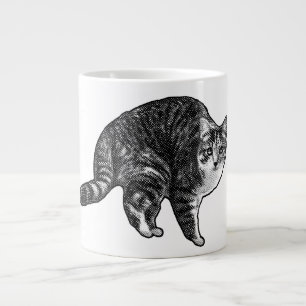 Getigerte Katze im Schneelichtglanz Jumbo-Tasse