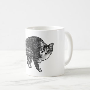 Getigerte Katze im Schneelichtglanz Kaffeetasse