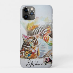 Getigerte Katze Katzen Haustier Kunst Wasserfarbe Case-Mate iPhone Hülle