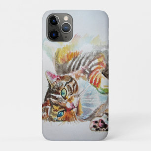 Getigerte Katze Katzen Haustier Kunst Wasserfarbe  Case-Mate iPhone Hülle