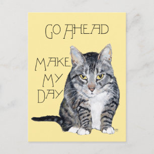 Getigerte Katze - Mach meinen Tag Postkarte