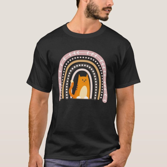 Getigerte Katze Regenbogen T-Shirt (Vorderseite)
