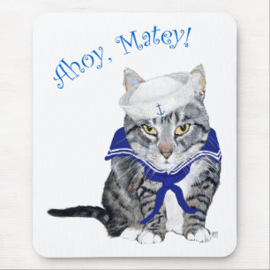 Getigerte Katze Seemann Mousepad