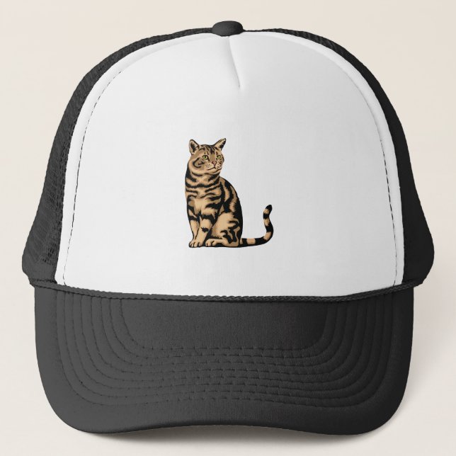 Getigerte Katze Truckerkappe (Vorderseite)
