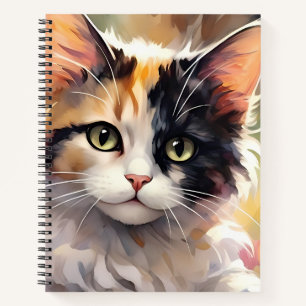 Getigerte Katze und Schmetterlinge im Frühlingsgar Notizbuch