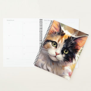 Getigerte Katze und Schmetterlinge im Frühlingsgar Planer