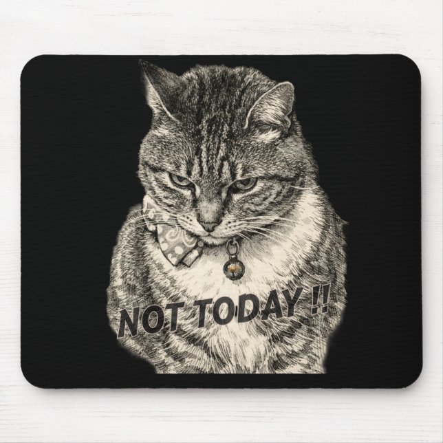 Getigerte "Tude "NICHT HEUTE" Mousepad (Vorne)