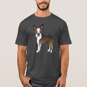 Getigerte und weiße Boston Terrier-Hund-Illustrati T-Shirt