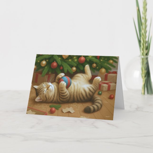 Getigerte Weihnachtsfunken  Karte (Vorderseite)
