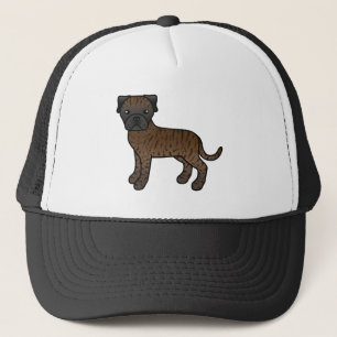Getigerter Bullmastiff Süßer Cartoon-Hund Truckerkappe