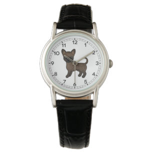 Getigerter Chihuahua mit glattem Fell, süßer Carto Armbanduhr