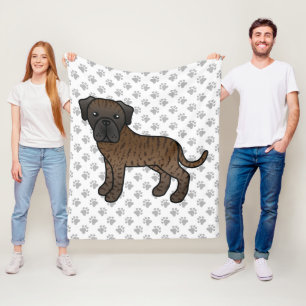 Getigerter Englischer Mastiff Süßer Cartoon-Hund & Fleecedecke