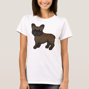 Getigerter Französischer Bulldogge Süßer Cartoon-H T-Shirt