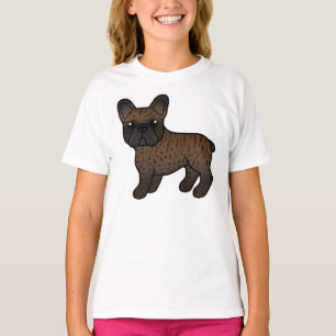 Getigerter Französischer Bulldogge Süßer Cartoon-H T-Shirt