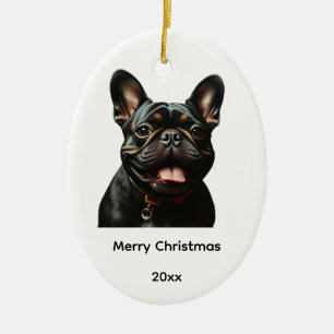 Getigerter Frenchie Französische Bulldogge Hund Ha Keramik Ornament