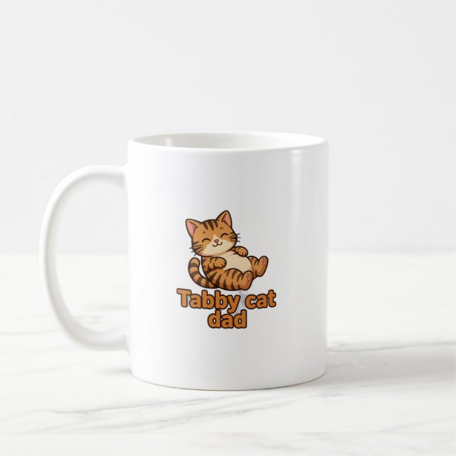 Getigerter Katzenpapa Kaffeetasse (Links)