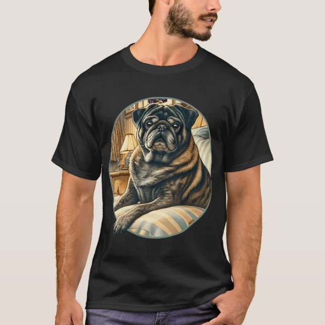 Getigerter Mops T-Shirt (Vorderseite)