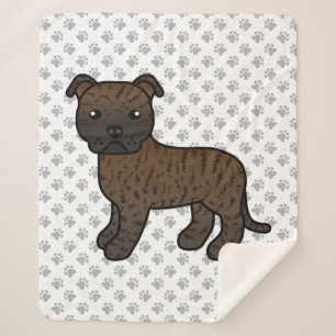 Getigerter Staffordshire Bull Terrier Cartoon-Hund Sherpadecke