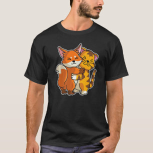 Getigertes Hauskatze & Fuchs Süße Tiere für Frauen T-Shirt