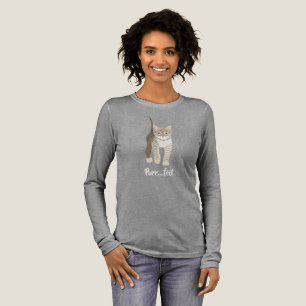 Getigertes Kätzchen Grau Langarm Tri-Blend Shirt