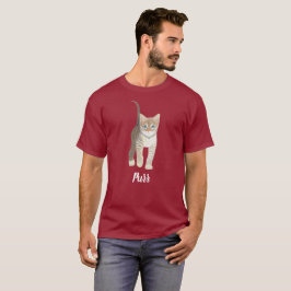 Getigertes Kätzchen mit Text Maroon T-Shirt