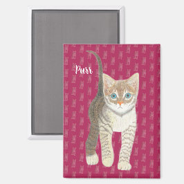 Getigertes Katze Rechteckig Magnet