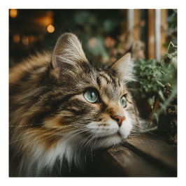 Getigertes Katzenholzbrett Fotodruck