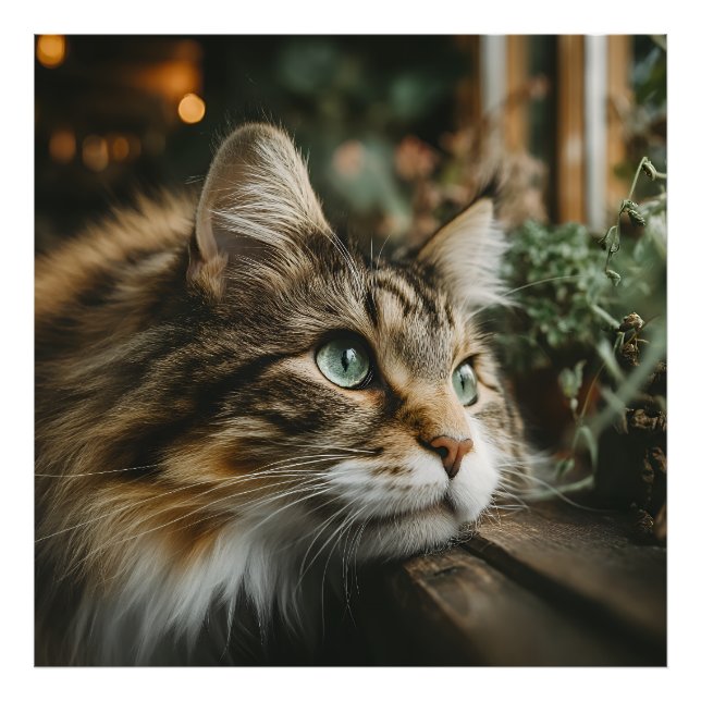 Getigertes Katzenholzbrett Fotodruck (Vorne)
