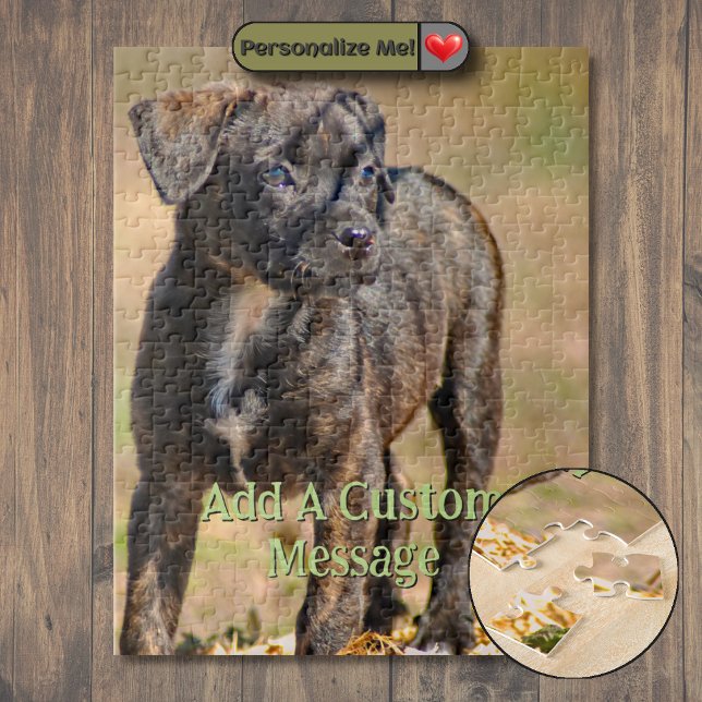 Getigertes Welpenprofil Porträt Puzzle (Brindle Puppy Profile Portrait Jigsaw Puzzle)