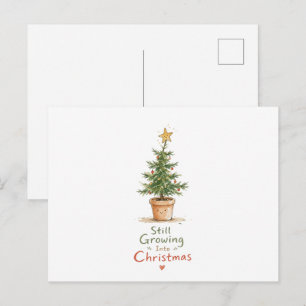 Getopfter Weihnachtsbaum Wasserfarbe Postkarte
