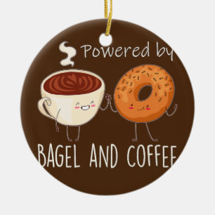 Getragen von Bagel und Coffee Bagel Liebhaber Back Keramik Ornament