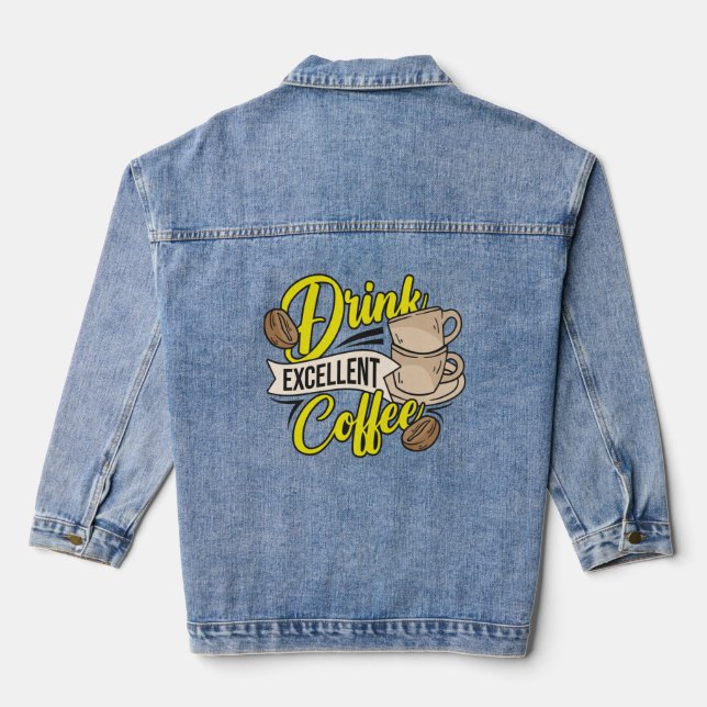 Getränk Exzellenter Kaffee Jeansjacke (Rückseite)