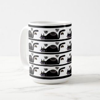 Getränk mit schwarzen Katzen Kaffeetasse