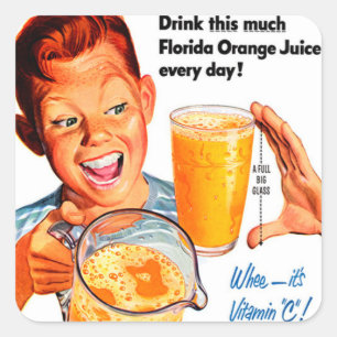 GETRÄNK-ORANGENSAFT-Aufkleber Quadratischer Aufkleber