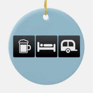 Getränk, Schlaf und Camper Keramikornament