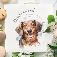 Getränke auf meiner Dackel Aquarell Spaß Hunde Hau