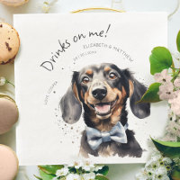 Getränke auf meiner Dackel Aquarell Spaß Hunde Hau