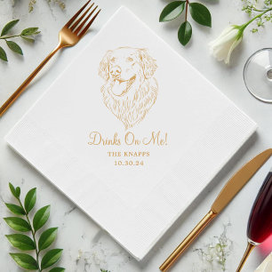 Getränke auf mir Cocktail Haustiere Napkins Hochze Serviette