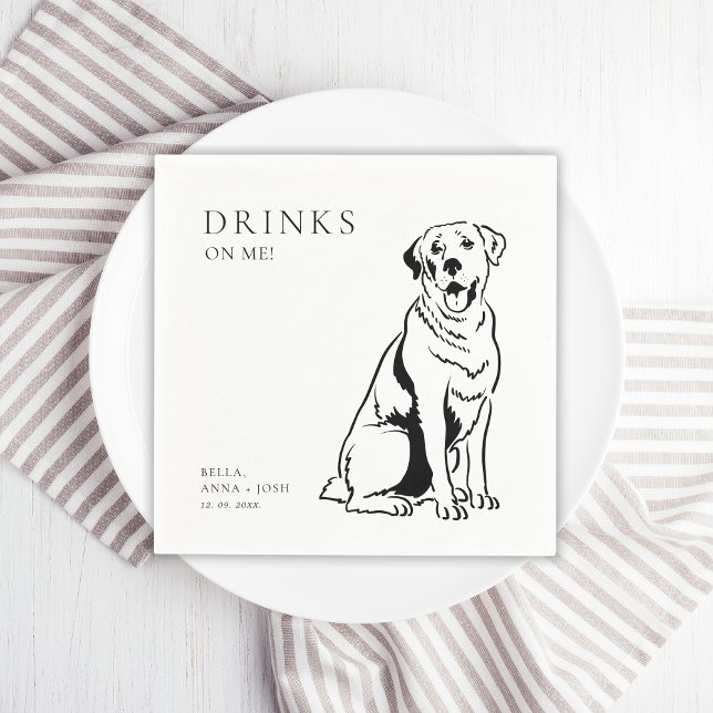 Getränke auf Mir-Hund-Hochzeit Serviette (drinks on me dog wedding napkins)