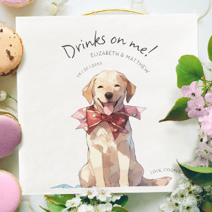 Getränke auf mir Labrador Wasserfarbenspass Dog Pe Serviette
