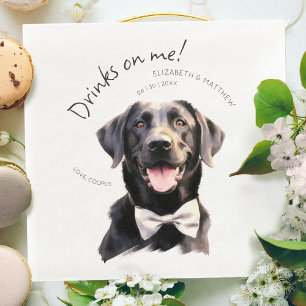 Getränke auf mir Labrador Wasserfarbenspass Dog Pe Serviette