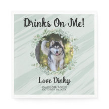 Getränke auf mir Napkins mit Ihrem Foto für Hausti