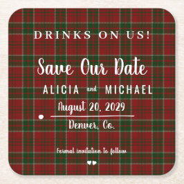 Getränke auf uns einfache rustikale Hochzeit speic Rechteckiger Pappuntersetzer