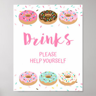 Getränke bitte Hilfe für sich selbst Pink Donut Du Poster